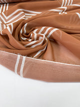 Polyester Chiffon Printed White Beige