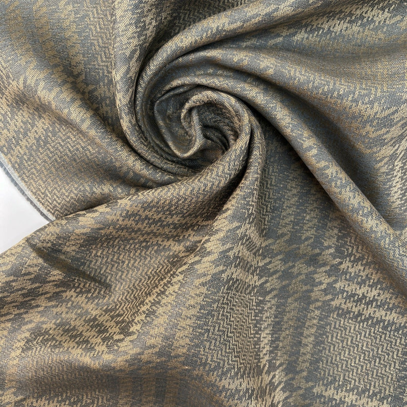 Cotton Viscose Houndstooth Twill Fabric