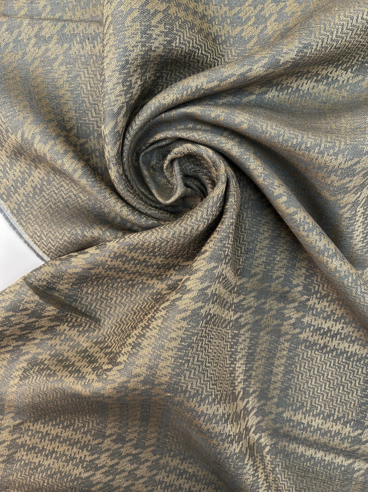 Cotton Viscose Houndstooth Twill Fabric