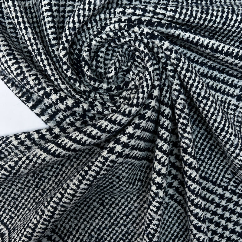 Checked Wool Acrylic Cotton Bouclé
