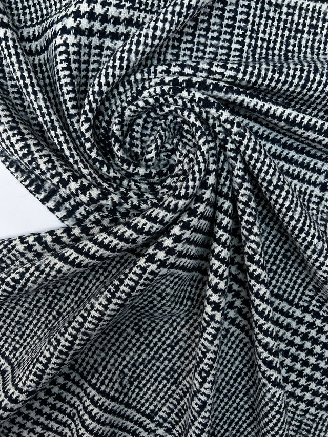 Checked Wool Acrylic Cotton Bouclé