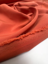 Orange Polyester Elastane Double Weave