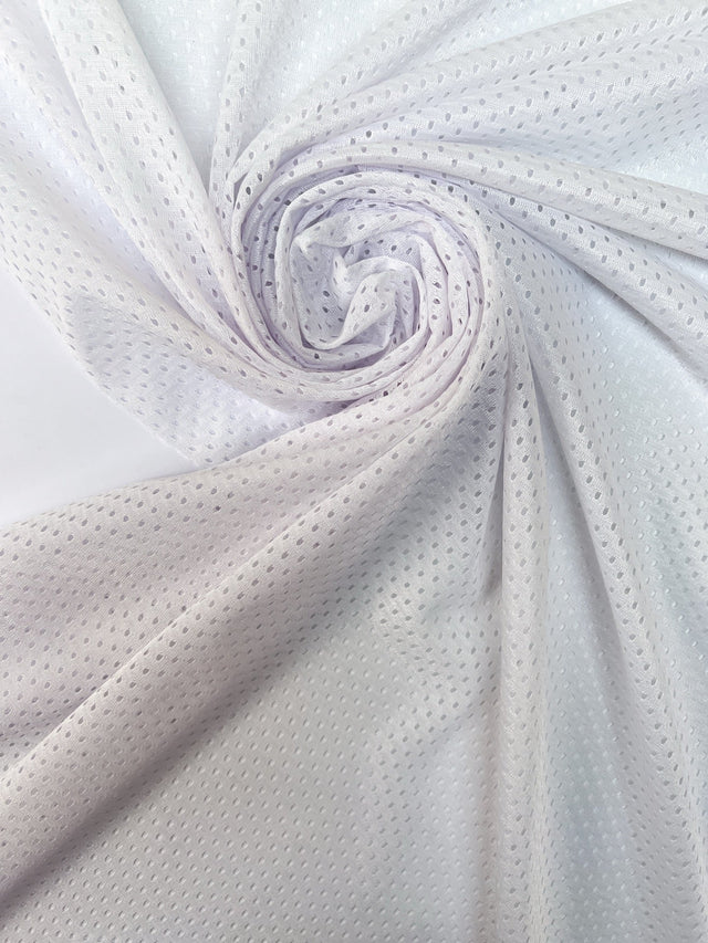 Polyester Knitted Mesh Fabric White