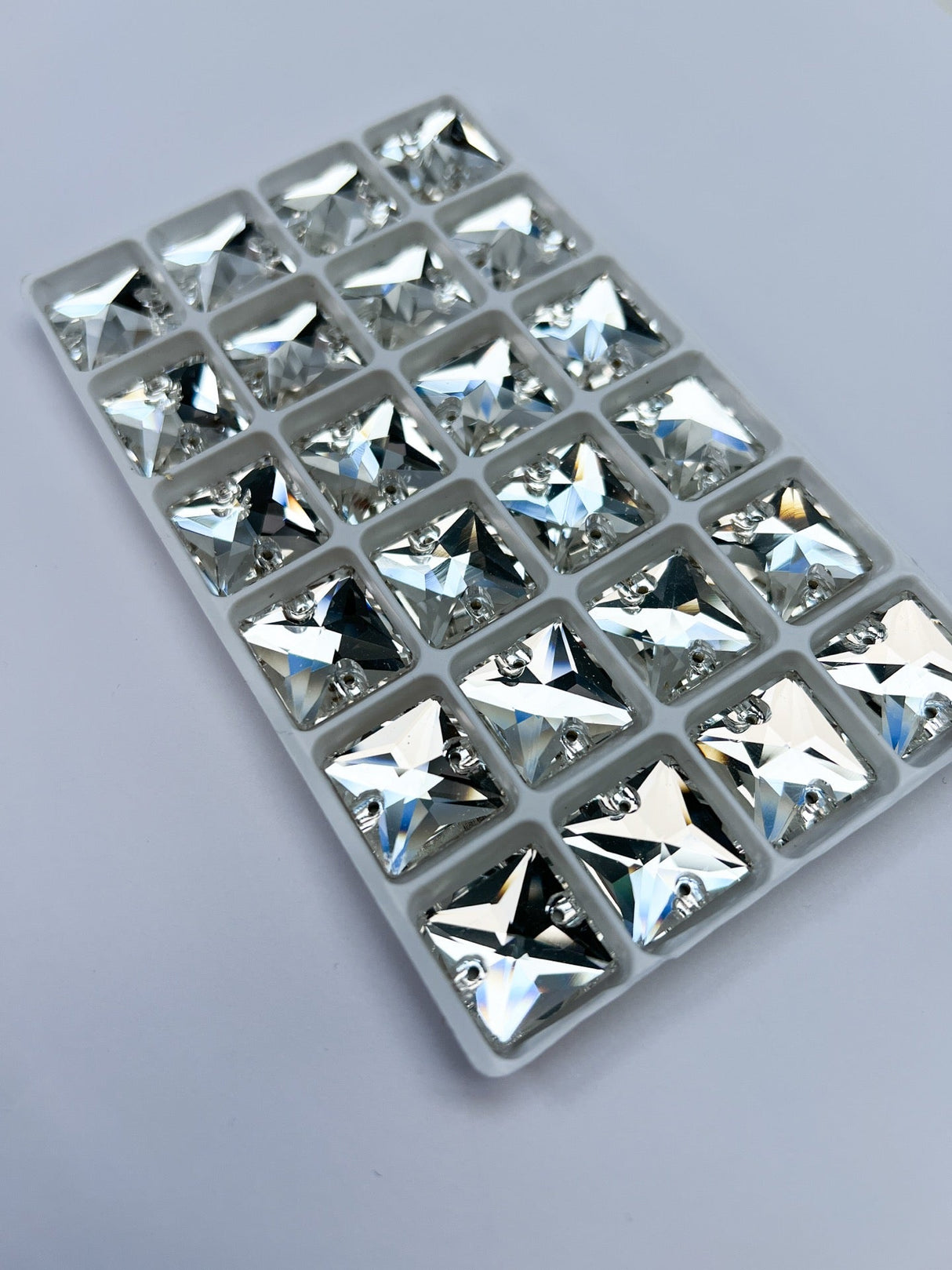 Silver Sewing Notions With Crystals
