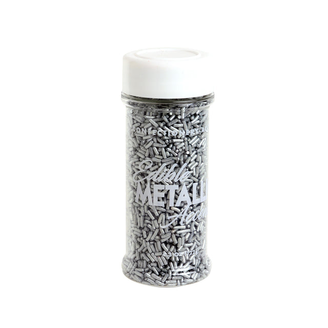 Edible Metallic Silver Jimmies, 4.3 oz.