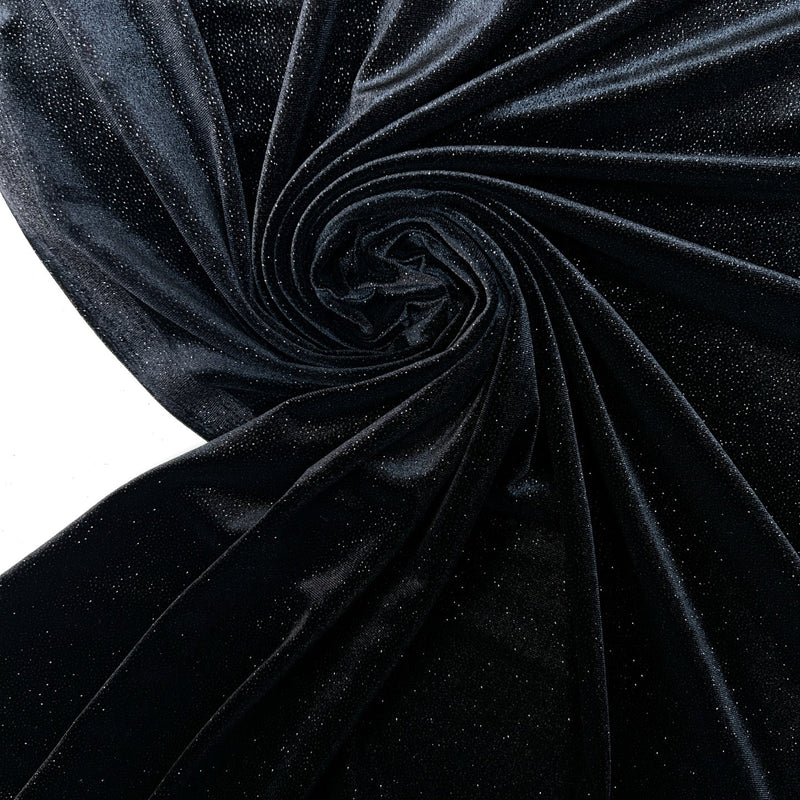 Black Velour Knitted Fabric