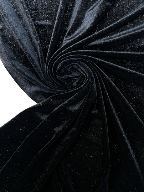 Black Velour Knitted Fabric