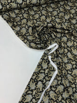 Polyester Crepe Paisley Print Brown Black