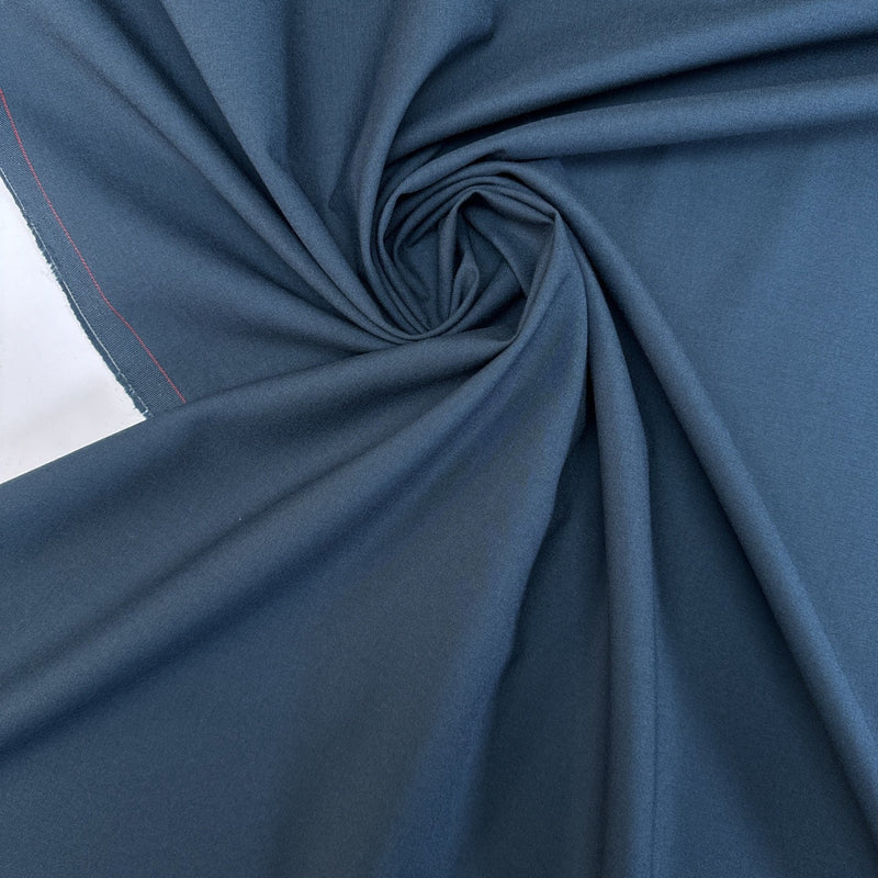 Blue Wool Polyester Woven