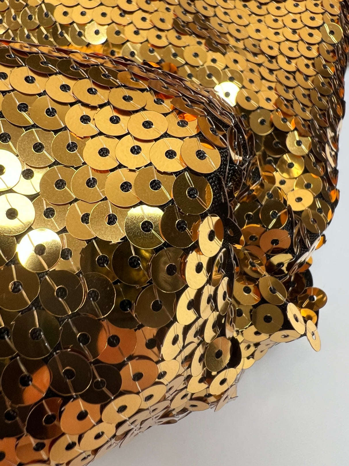 Golden Knitted Polyamide Fabric With Sequins
