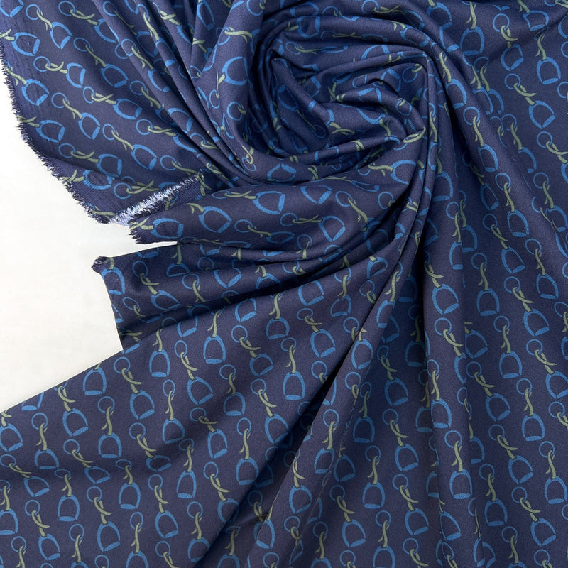 Printed Polyamide Elastane Knit Green-Blue