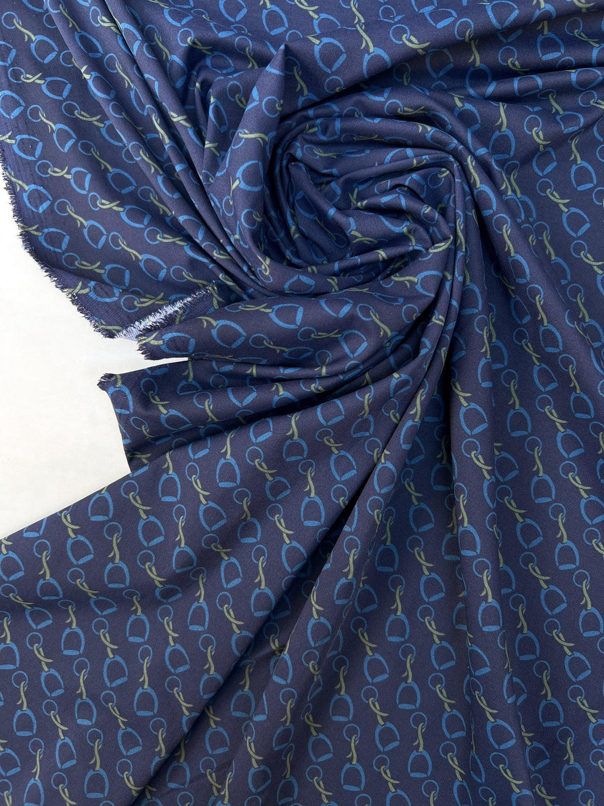 Printed Polyamide Elastane Knit Green-Blue