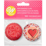 Wilton Red and Pink Hearts Valentine's Day Mini Cupcake Liners, 100-Count
