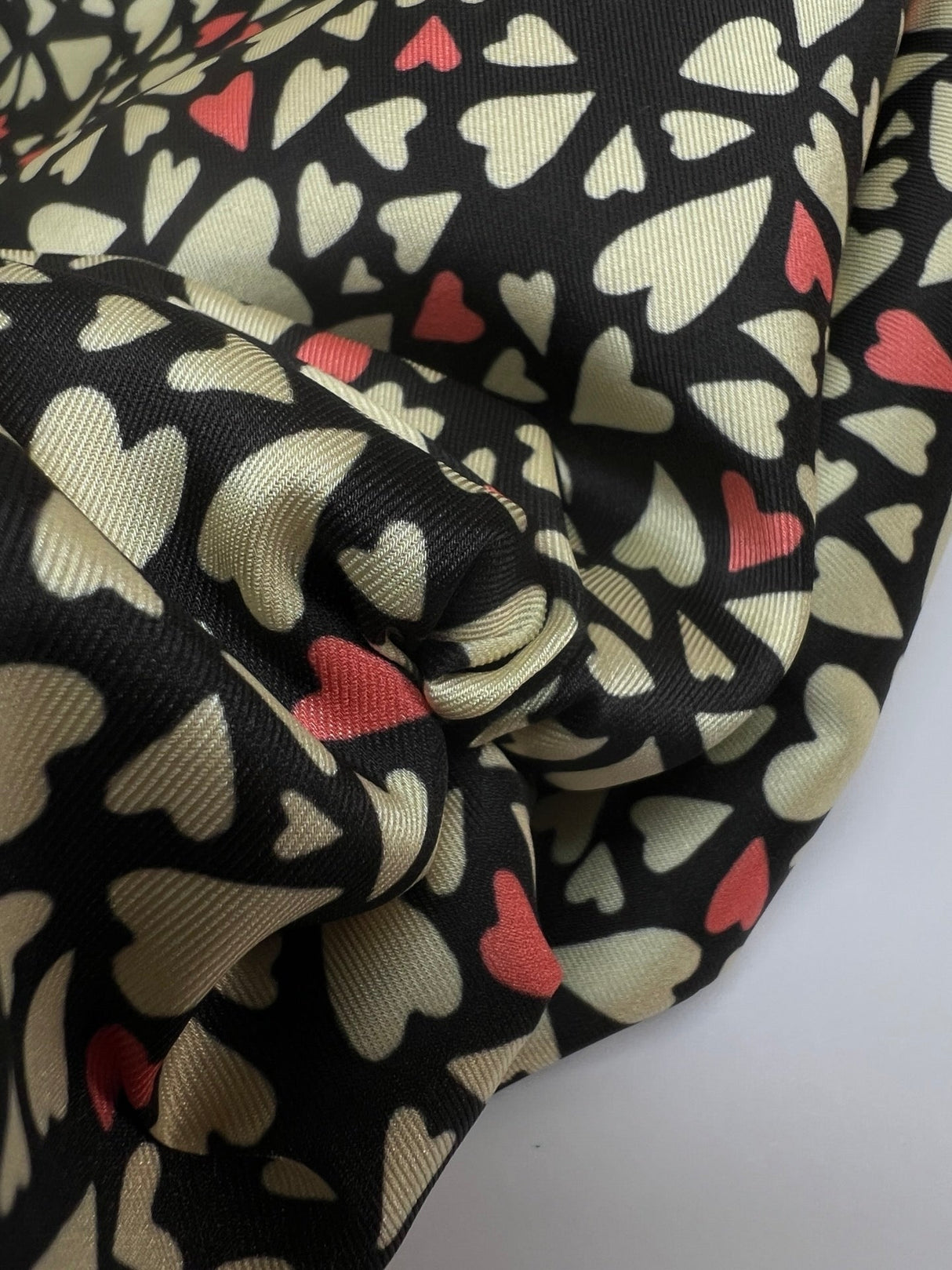 Printed Polyester Twill Beige Pink