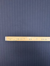 Wool Polyester Striped Suiting Fabric Gray-Blue