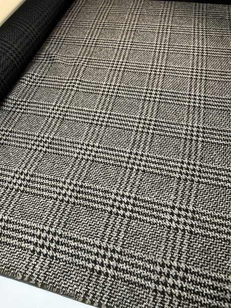 Wool Polyester Checked Tweed