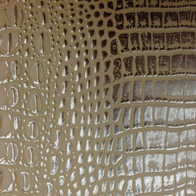Peach Gold Two Tone Alligator Vinyl Fabric,