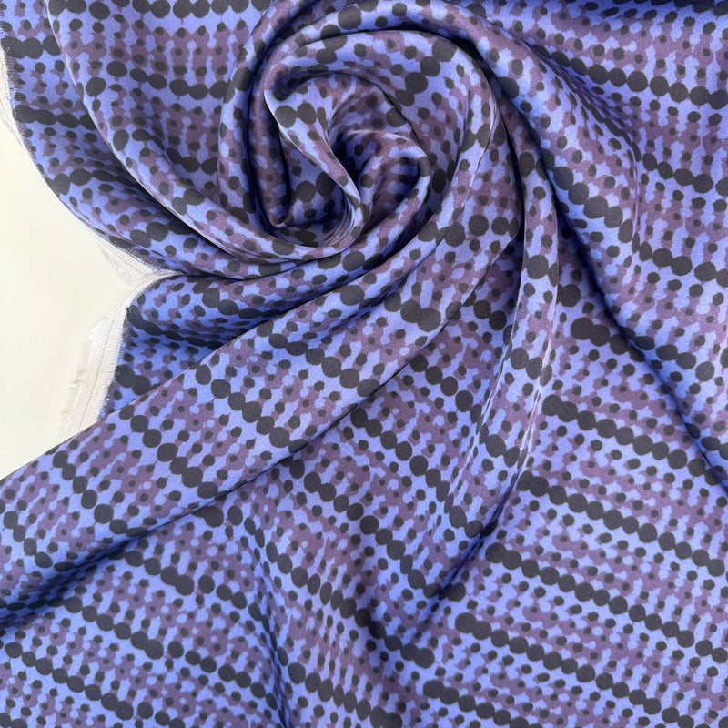 Viscose Sateen Printed Blue Purple