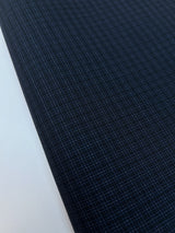 Wool Linen Fabric Blue Brown