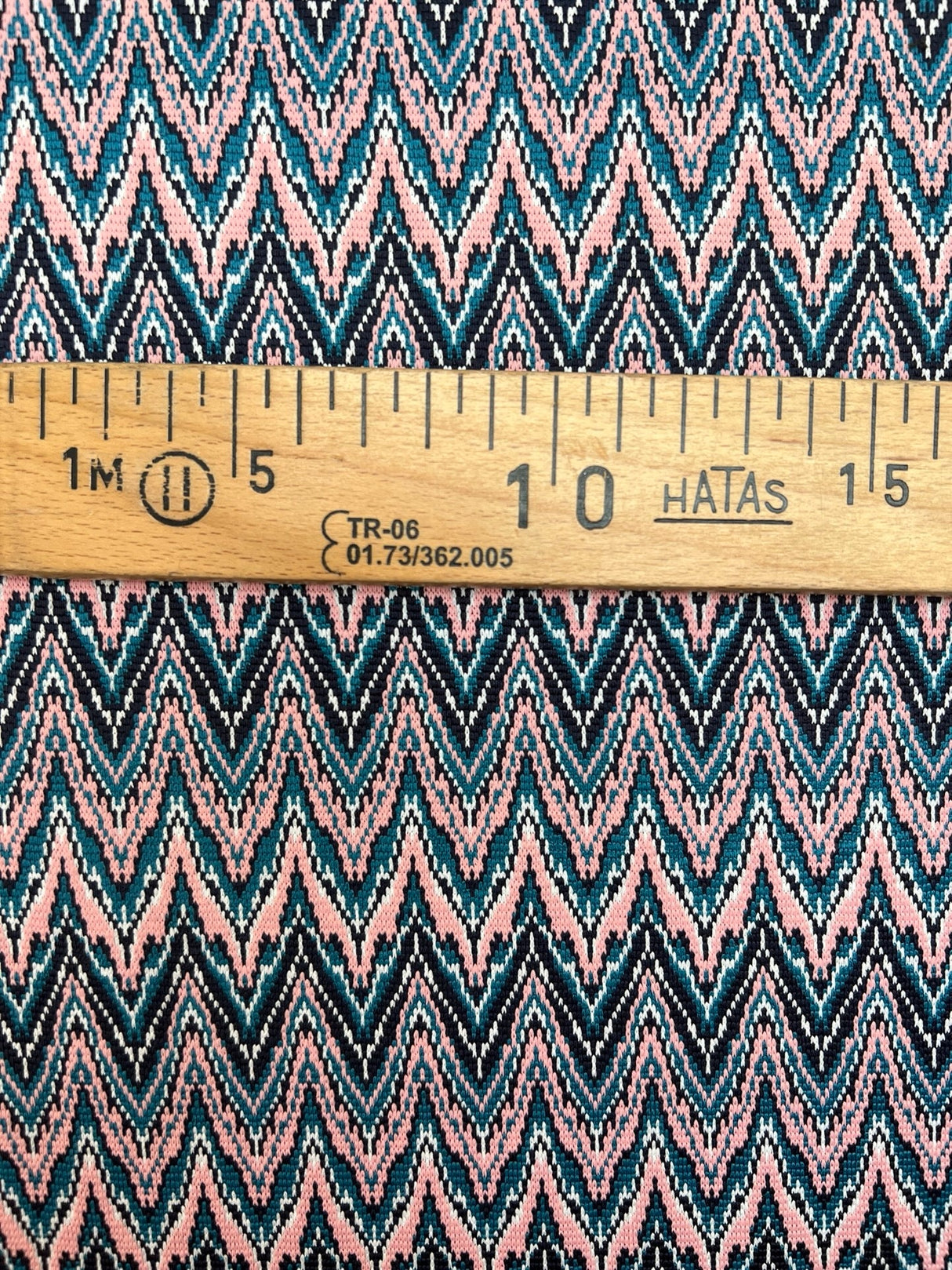 Polyester Elastane Knit Geometric Blue-Pink