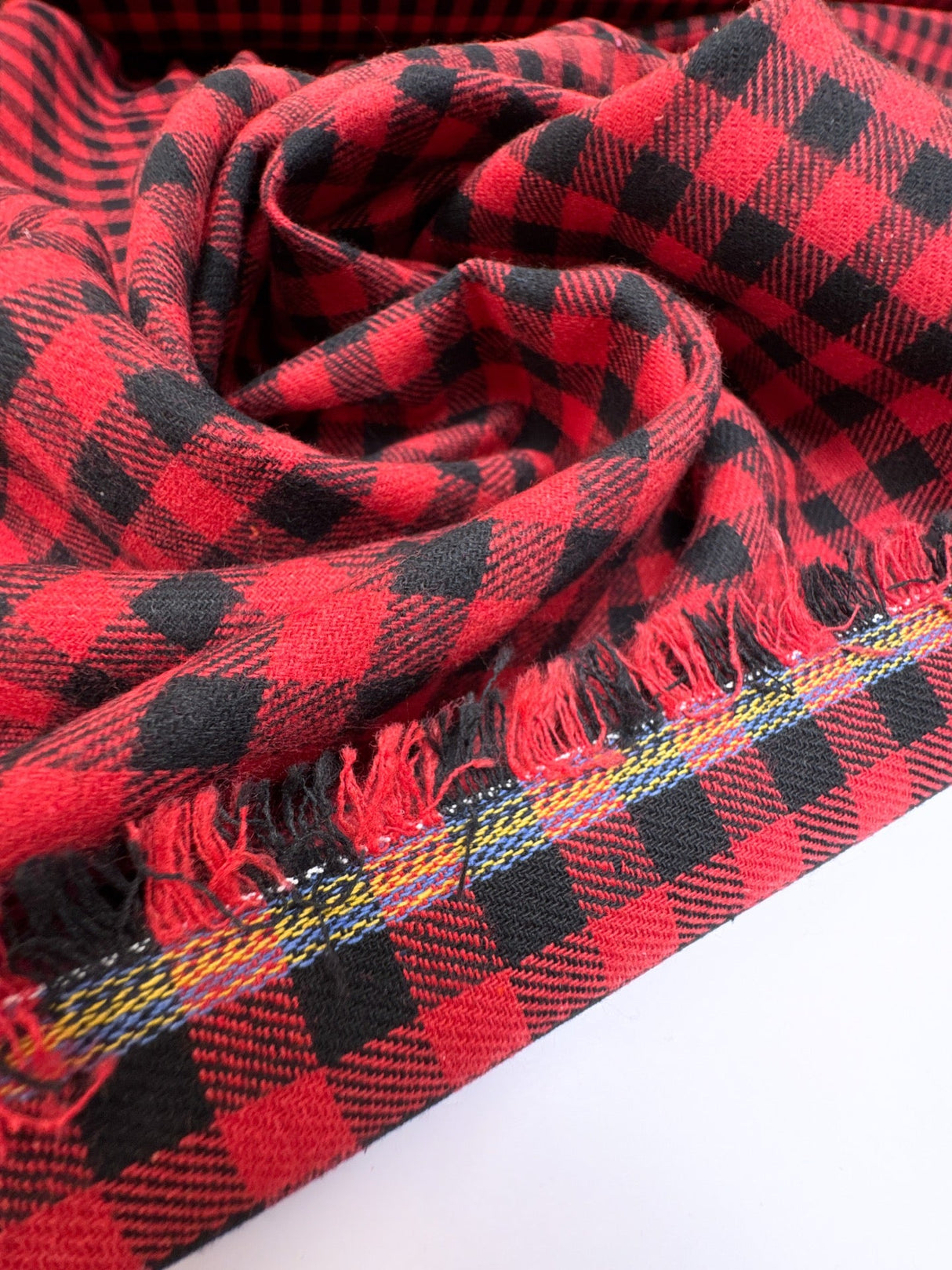 Cotton Flannel Checked Red Black