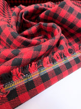 Cotton Flannel Checked Red Black