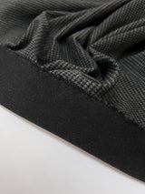 Cotton Blend Knitted Checked Gray Black Fabric