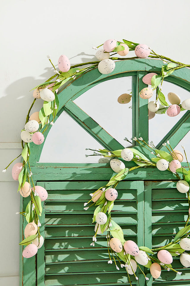 45" White & Pink Egg Garland