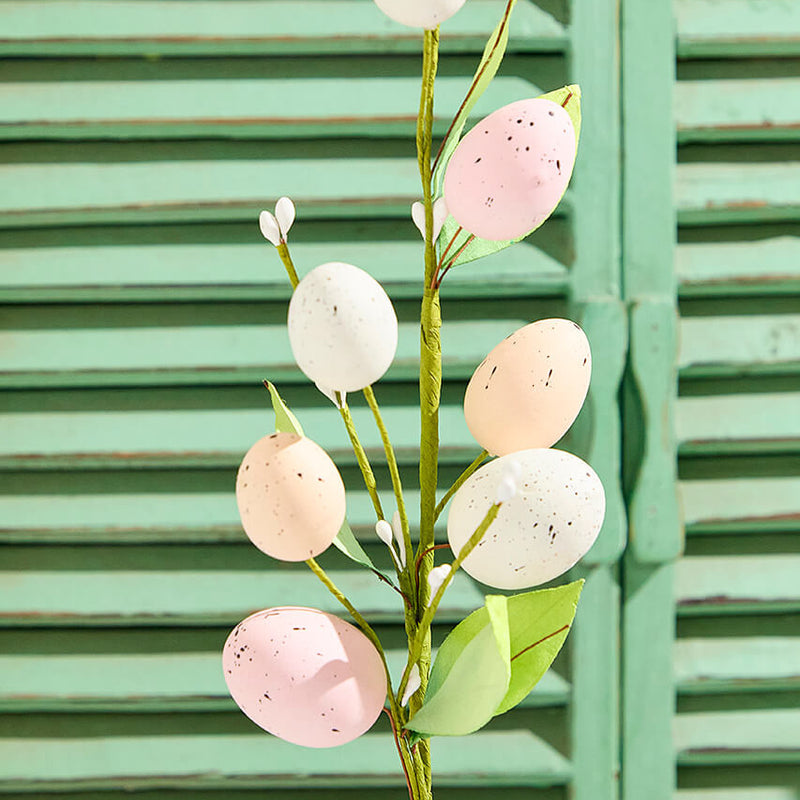 16" Egg Branch Spray – Pastel Easter Decorative Stem
