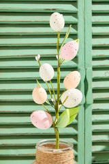 16" Egg Branch Spray – Pastel Easter Decorative Stem
