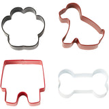 Wilton Dog Pet Shapes Metal Cookie Cutter Set, 4-Piece