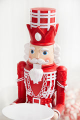 20"H Nutcracker with Tray - Red & White