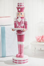 20"H Nutcracker with Tray - Pink & White