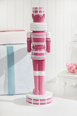 20"H Nutcracker with Tray - Pink & White