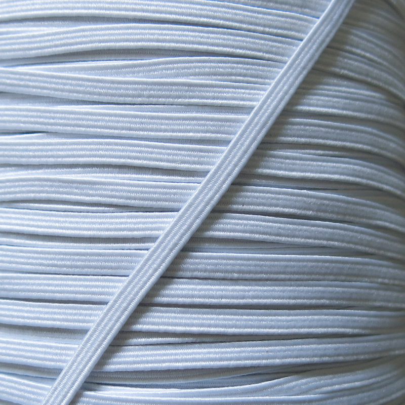 1/8" Wide White Braided Elastic Trim