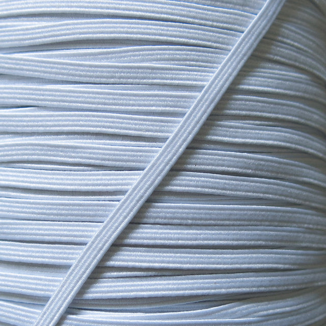 1/8" Wide White Braided Elastic Trim