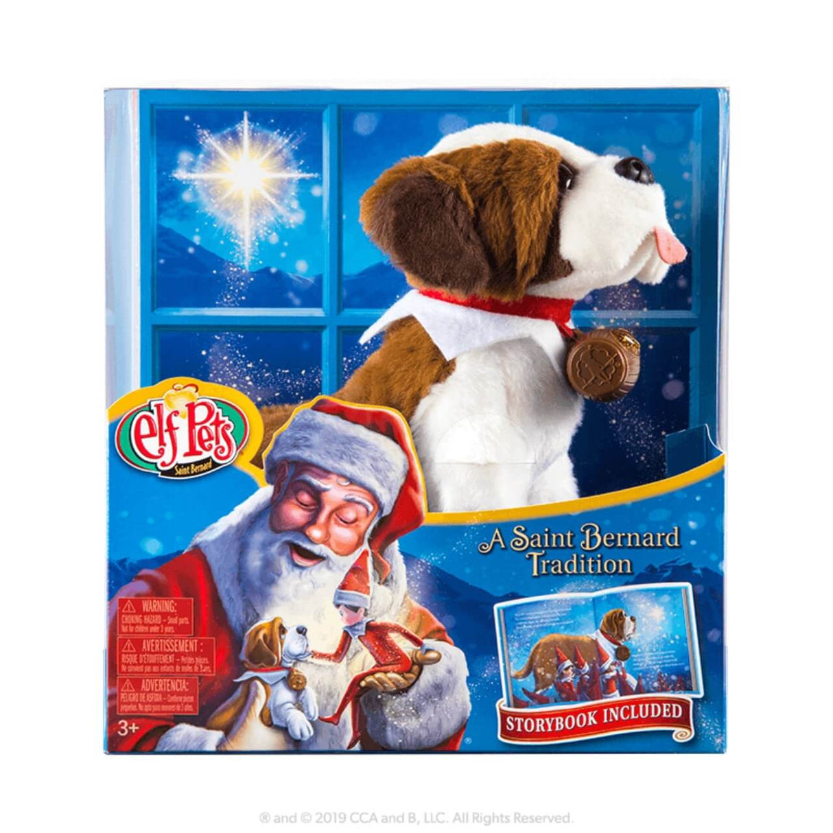 Elf Pets A Saint Bernard Tradition Heartwarming Christmas Story Book Set with Plush Pup