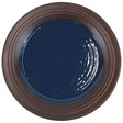Elite Global Solutions D1098GM Durango 11" Lapis & Chocolate Round Two-Tone Melamine Plate - Case of 6