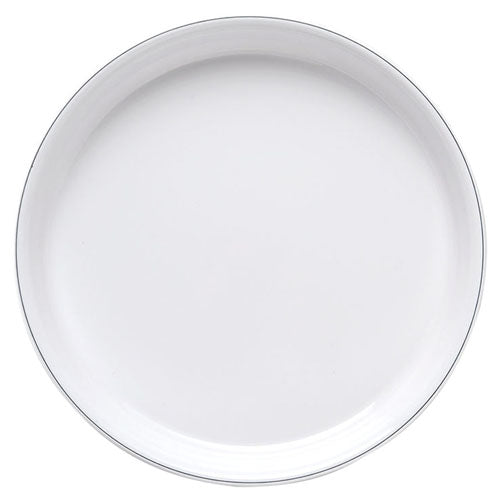 Elite Global Solutions D1112L Viva 12" White Round Plate with Black Trim - Case of 6