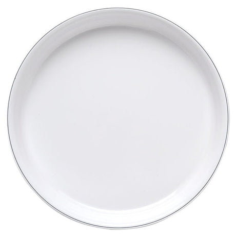 Elite Global Solutions D1112L Viva 12" White Round Plate with Black Trim - Case of 6