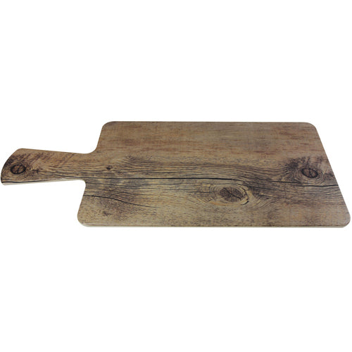 Elite Global Solutions M127RC Fo Bwa Rectangular Faux Driftwood Serving Board with Handle - 12" x 7" - Case of 6