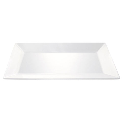 Elite Global Solutions M914RCNW Wave Display White 13 3/4" x 9" Rectangular Melamine Platter - Case of 6