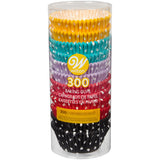 Wilton Assorted Polka Dot Cupcake Liners, 300-Count