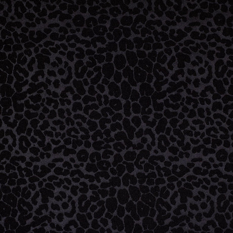 Embossed Leopard Interlock Polyester Spandex Fabric - Black Embossed Leopard, 58-60" Width, 240 GSM (1 Yard)