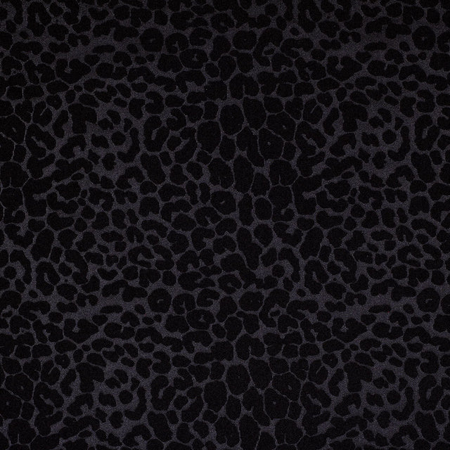 Embossed Leopard Interlock Polyester Spandex Fabric - Black Embossed Leopard, 58-60" Width, 240 GSM (1 Yard)
