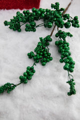 18” Metallic Dew Berry Spray - Emerald