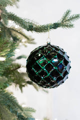 12 CM Emerald Honeycomb Christmas Ball Ornament