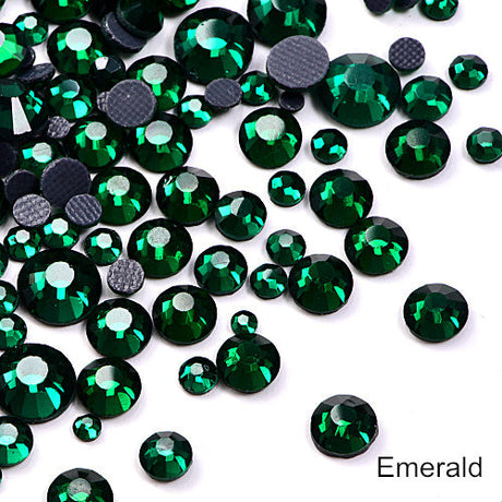 Hot Fix Loose Rhinestones - Emerald, Small Bag (1 Bag)