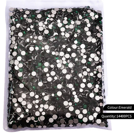 Hot Fix Big Bag Rhinestones - Emerald Hot Fix Rhinestones - Emerald, 2MM / 6SS, 3MM/10SS, 4MM / 16SS, 5MM / 20SS, 6MM / 30SS (Big Bag)