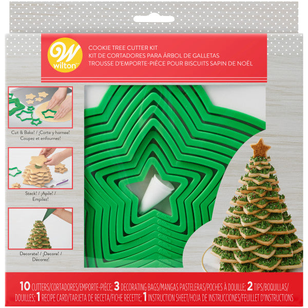 Wilton Christmas Tree Gingerbread Cookie Cutter Kit, 15-Piece 3D
